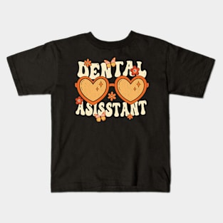 Groovy In My Dental Assistant Era Funny Dental Assistant Kids T-Shirt